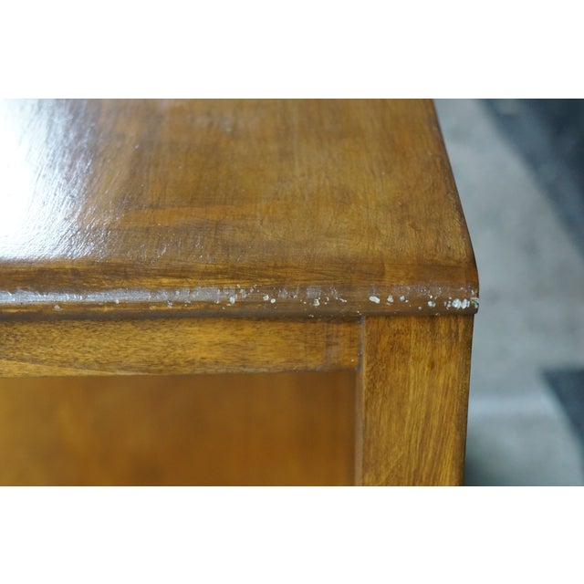 Vintage Early American Colonial Style Solid Maple Country Kneehole Desk 44" For Sale - Image 16 of 18