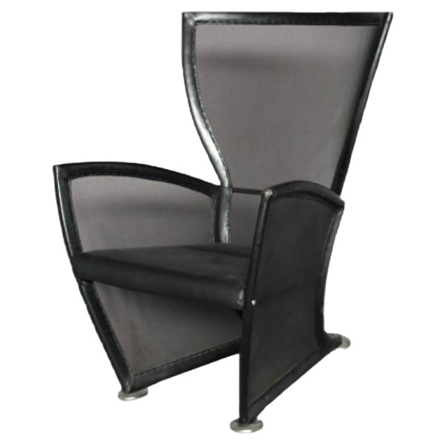 Vintage Italian Leather Lounge Chair from Paolo Nava, 1970s For Sale