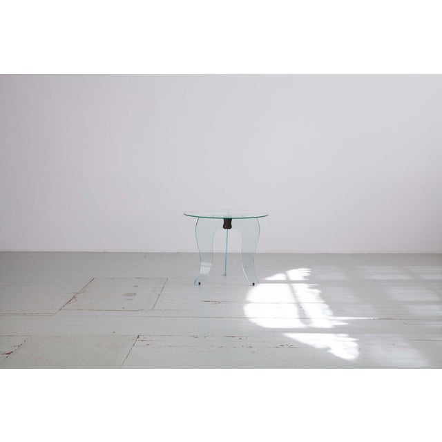 Round Side Table in Crystal Glass, 1940s For Sale - Image 3 of 15
