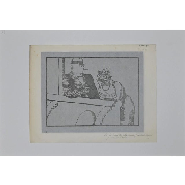 The Conversation is an original Modern artwork realized by Hermann-Paul (Paris, 1864 – 1940). Original woodcut on paper....