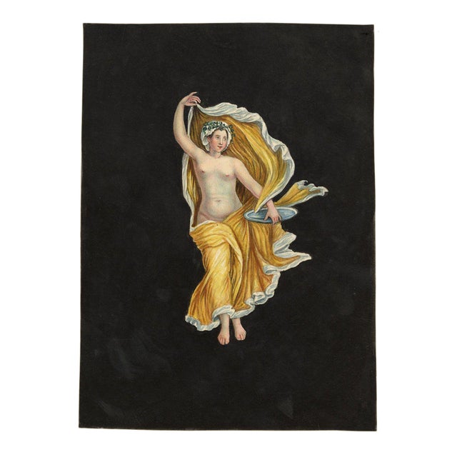 Circle of Michelangelo Maestri, Allegorical Dancer Pompeii Fresco, Early 1800s, Gouache For Sale
