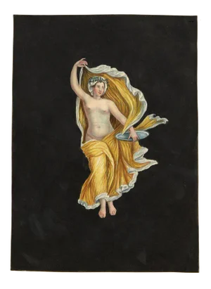 Circle of Michelangelo Maestri, Allegorical Dancer Pompeii Fresco, Early 1800s, Gouache