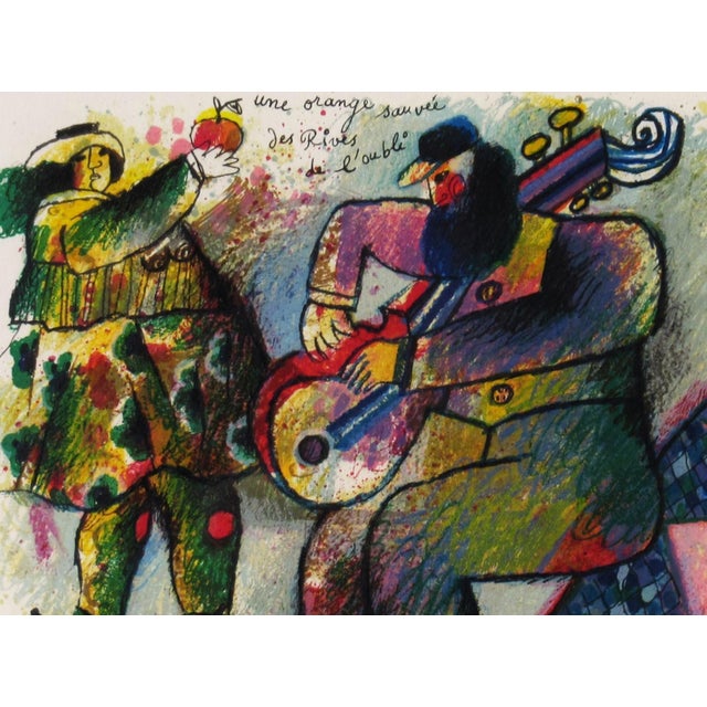 Printmaking Materials Théo Tobiasse, Une Orange Sauvee des Rives de l'Oubli, 1986 For Sale - Image 7 of 12