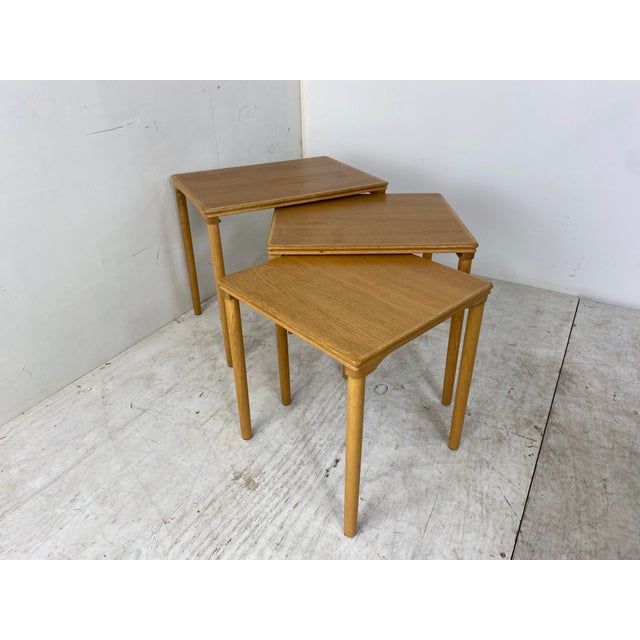 Beige Danish Set Off Nesting Tables by E. W. Bach, 1960s, Set of 3 For Sale - Image 8 of 12
