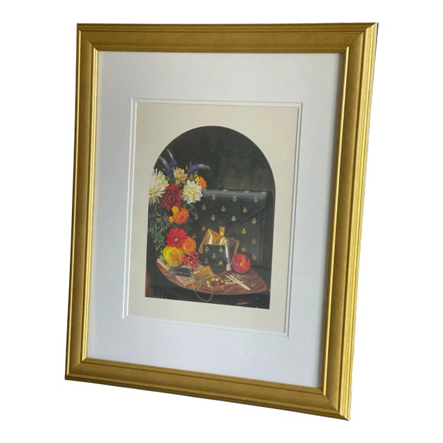 Authentic Gucci Lithograph Fashion Advertisement, Framed For Sale
