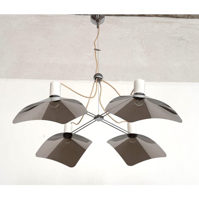 Mid-Century Modern Corolla Pendant Light in Chrome by Giovanni Grignani, Italy, 1970s For Sale - Image 12 of 18