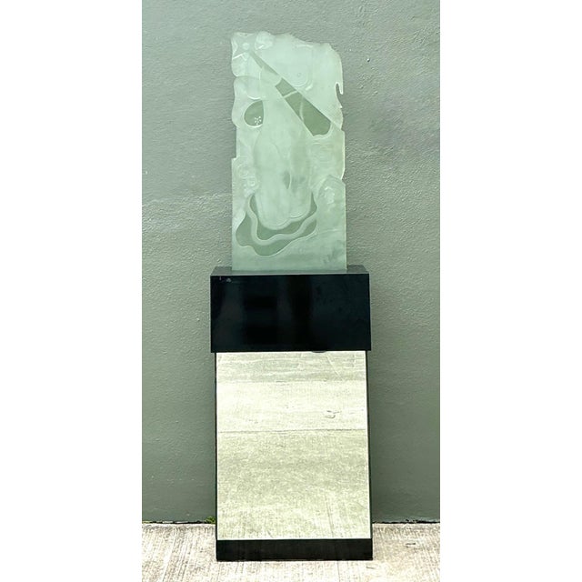 Vintage 1937 Joris Minne Et Albert Algae Frosted Glass Sculpture For Sale - Image 11 of 14