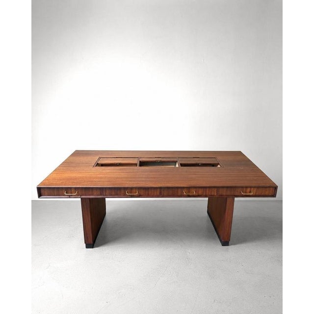 Large Vintage Desk with Roller Shutters, 1960s For Sale - Image 4 of 5