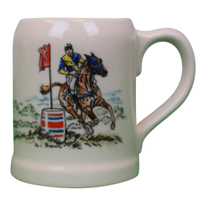 Mid 20th Century Paul Brown X Brooks Brothers Ceramic Mug With Steeplchasing Scene