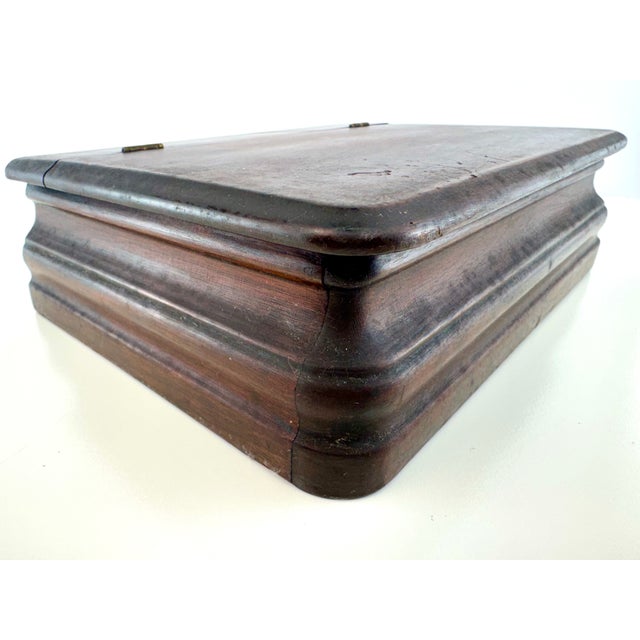 Wood 19th Century Dark Wood Hinged Document Box For Sale - Image 7 of 15
