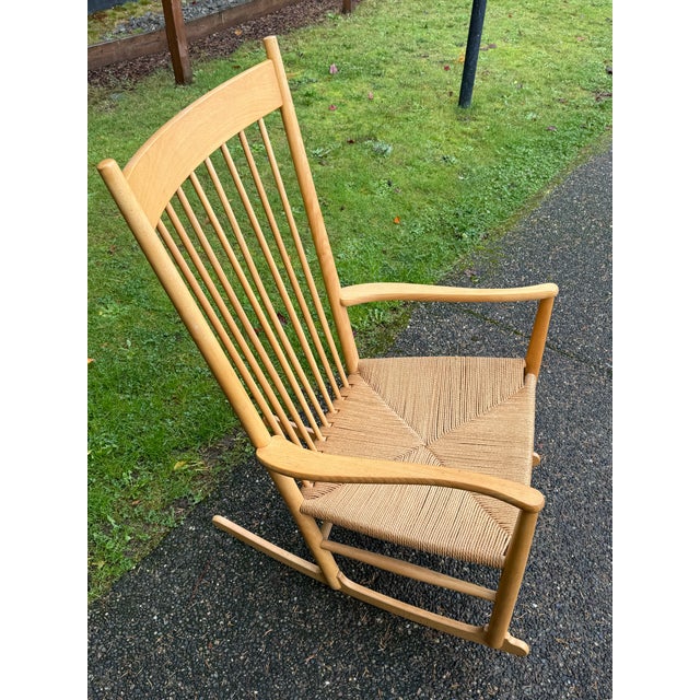 Tan J16 Rocking Chair Attributed to Hans Wegner for FDB Mobler, 1960s - Vintage Rocking Chair For Sale - Image 8 of 11