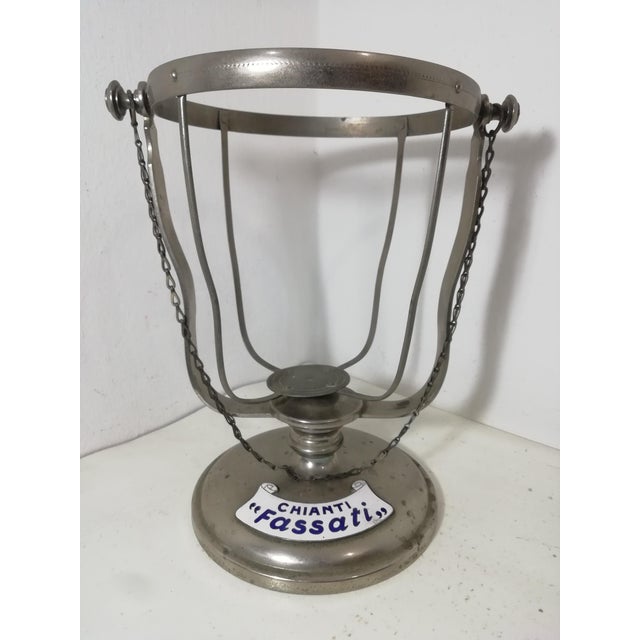 Metal Vintage Chianti Flask Holder with Enamels from Fassati, Italy, 1950s For Sale - Image 7 of 7