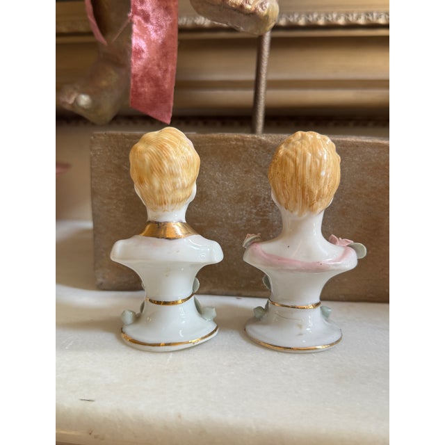 Vintage Figural Porcelain Salt & Pepper Shakers — Victorian-Style Couple For Sale In Louisville - Image 6 of 8