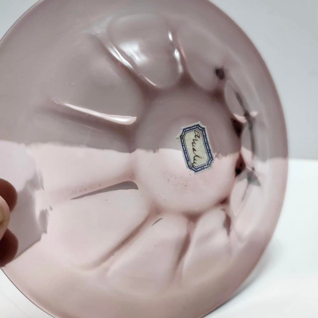 Rose Ribbed Murano Glass Vide-Poche by Vittorio Zecchin, 1920s For Sale - Image 6 of 8