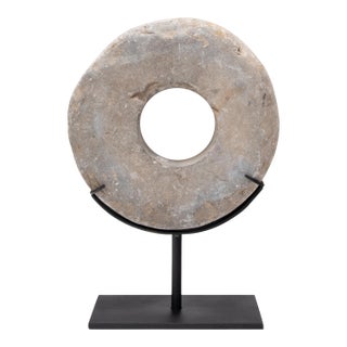 Chinese Prosperity Stone Disc, C. 1900 For Sale