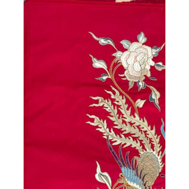 Vintage Silk and Metal Chinese Embroidery Dragon Design, 1950s For Sale - Image 16 of 18