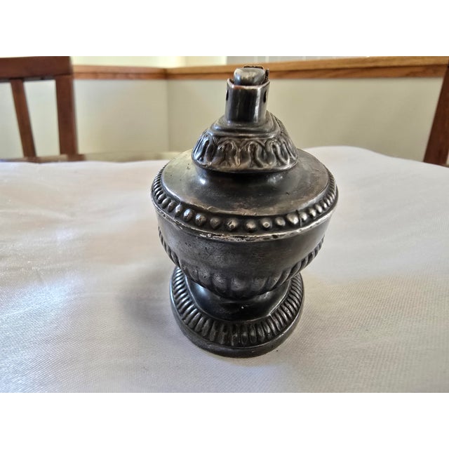Metal Vintage Ronson Queen Anne Silver-Plated Table Lighter For Sale - Image 7 of 11