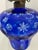 Late 19th Century Late 19th Century Cut to Clear Cobalt Blue Oil Lamps W/Brass & Marble Bases - a Pair For Sale - Image 5 of 12