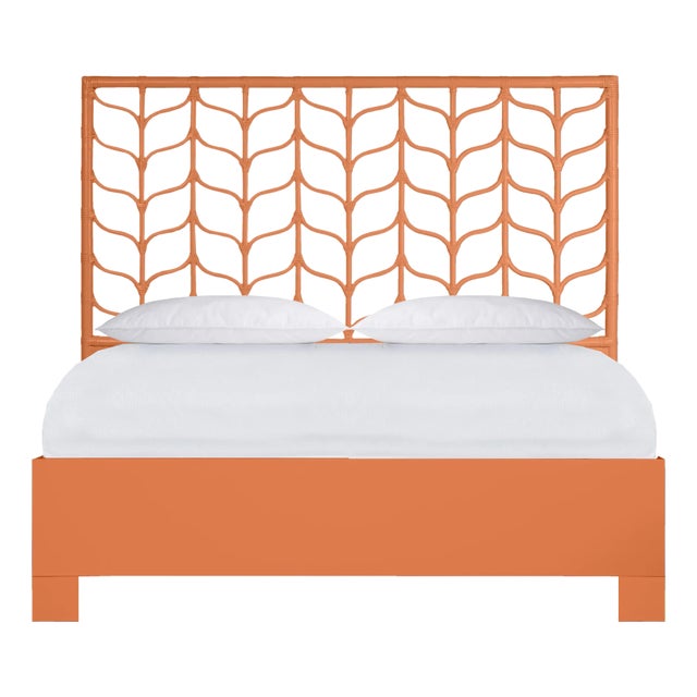 Ivy Platform Bed Queen, Citrus Orange For Sale