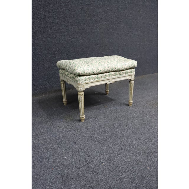 Cream Louis XVI Style Painted Footstool For Sale - Image 8 of 14