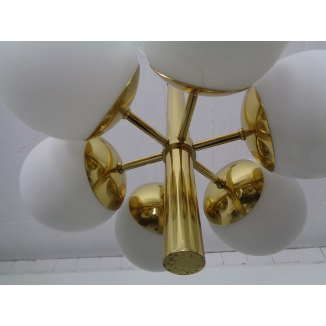 Sputnik Brass and Glass Ceiling Chandelier from Kaiser Idell / Kaiser Leuchten, Germany, 1960s For Sale - Image 13 of 18