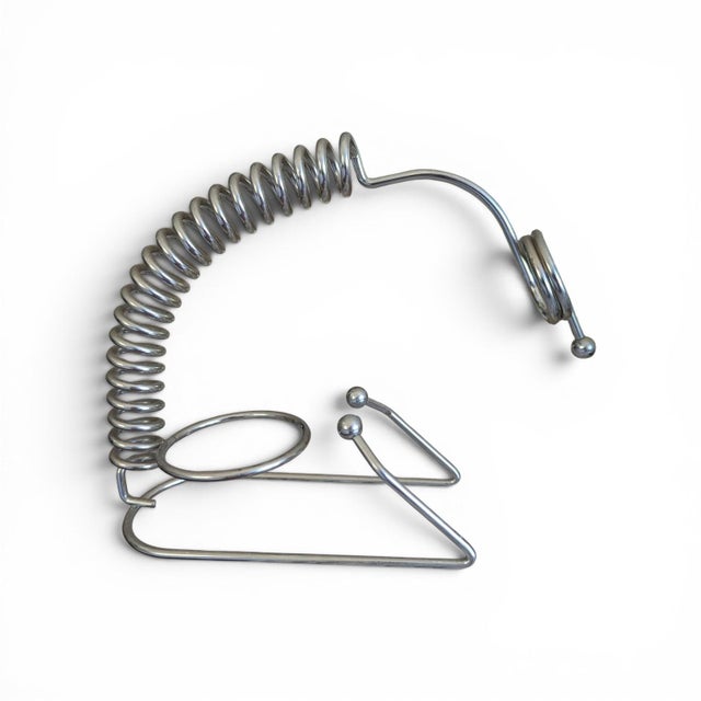 Vintage Postmodern Industrial Coiled Wine Bottle Holder Stand For Sale - Image 4 of 16