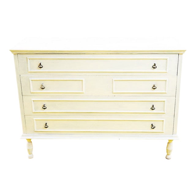 Vintage Chest of Drawers in White For Sale