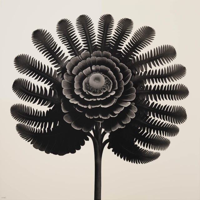 Contemporary 20' X 20' 'Equisetum Hyemale' - Black and White Limited Edition Botanical Photography Print, Unframed For Sale - Image 3 of 4