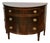 1920s Antique English Regency Flame Mahogany Banded Satinwood Half-Moon Demi-Lune For Sale