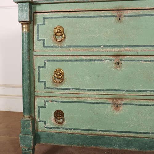 Dutch Painted Empire Chest of Drawers For Sale - Image 4 of 13