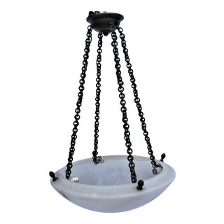 Mid Century Modern Alabaster Chandelier For Sale