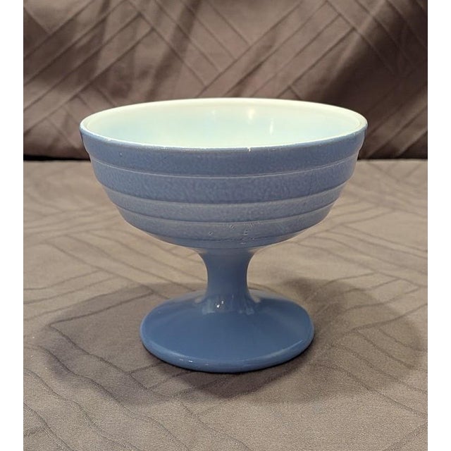 Glass Vintage 1940s Hazel-Atlas "Moderntone" Platonite Pastel Footed Sherbet Dishes - Set of 4 For Sale - Image 7 of 8