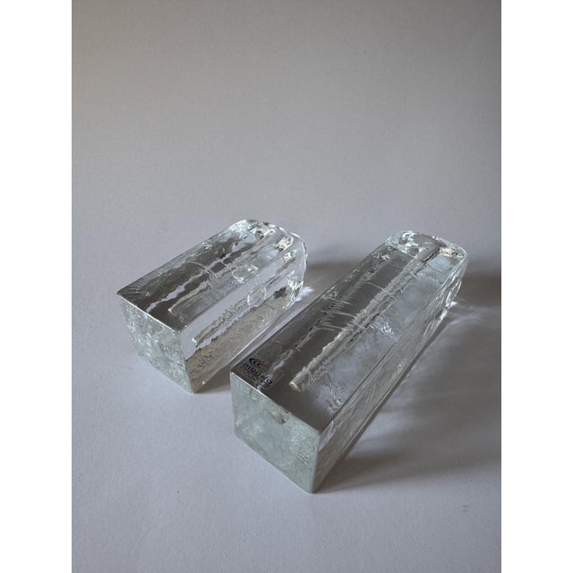 Vintage Scandinavian Sculptural Glass Blocks from Muurla Finland, 1970s, Set of 2 For Sale - Image 11 of 16