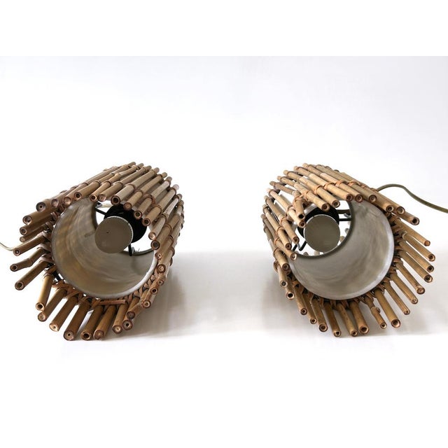 Vintage Bamboo Bedside Table Lamps by Louis Sognot, Germany, 1980s, Set of 2 For Sale - Image 18 of 18