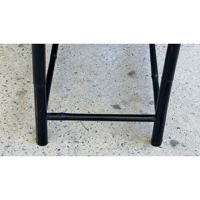 Chinoiserie Ebonized Bamboo Accent Table For Sale In Savannah - Image 6 of 9