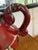 Mid 20th Century Vintage Red & Cream Studio Pottery Double Handled Vessel For Sale - Image 5 of 11