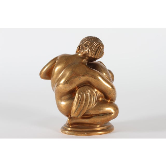 Metal Leda and the Swan Bronze Figurine by Kai Nielsen for L. Rasmussen, 1950s For Sale - Image 7 of 10
