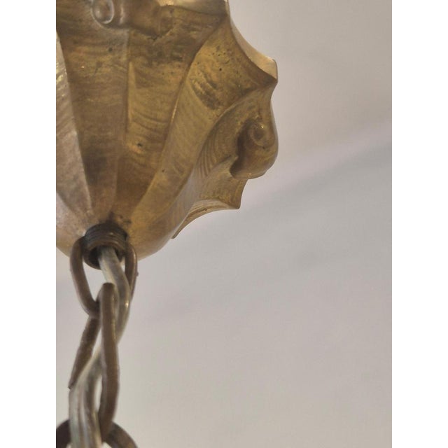 Swedish Pendant in Gilt Bronze and Fringe by Herman Bergman, 1920s For Sale - Image 6 of 9