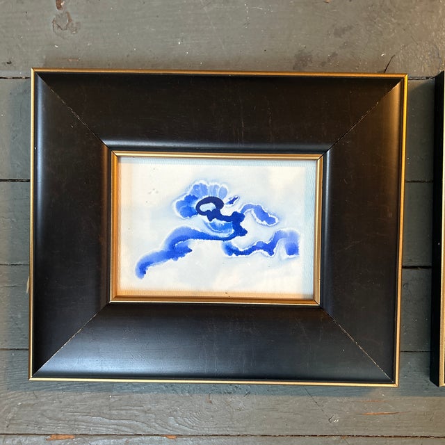 Set of two contemporary original abstract watercolor landscape paintings. 7x5 or 12x10 framed. Check out my shop Robins...