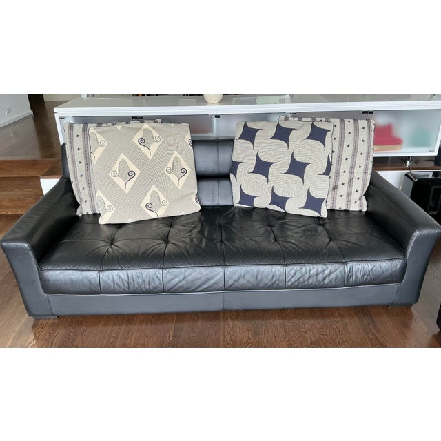Iconic Roche Bobois Leather Sofa & Chair Set For Sale - Image 9 of 10