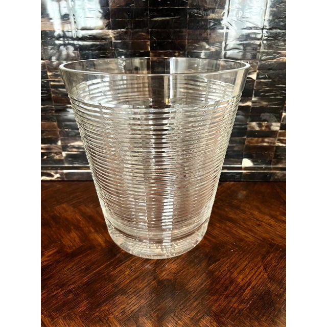 Ribbed Crystal Ice or Champagne Bucket For Sale - Image 11 of 11