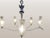 Neoclassical Neoclassical Five-Light Glass and Chromed Steel Chandelier by Kaiser Leuchten, 1950s For Sale - Image 3 of 11