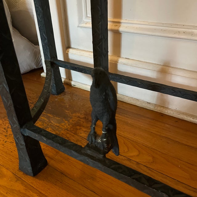 1980s 1980s Stone Top Wrought Iron Console Table For Sale - Image 5 of 11