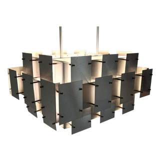 Large Sonneman Brutalist Cityscape Chandelier For Sale
