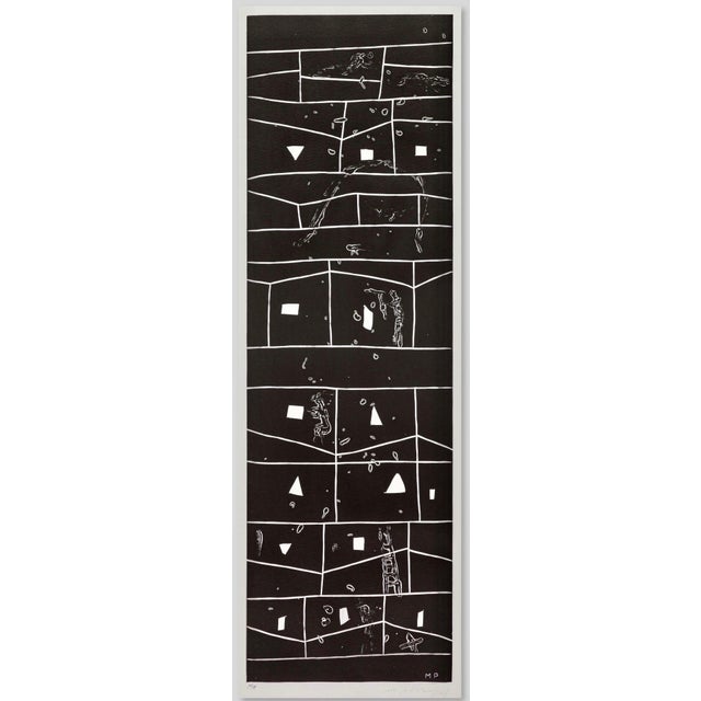 Mimmo Paladino, Huge Italian Neo Expressionist Mimmo Paladino Linoleum Block Print Atlantico, 1987 For Sale