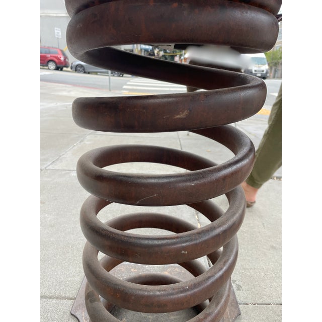 Black Pair of Industrial Springs Stools For Sale - Image 8 of 9