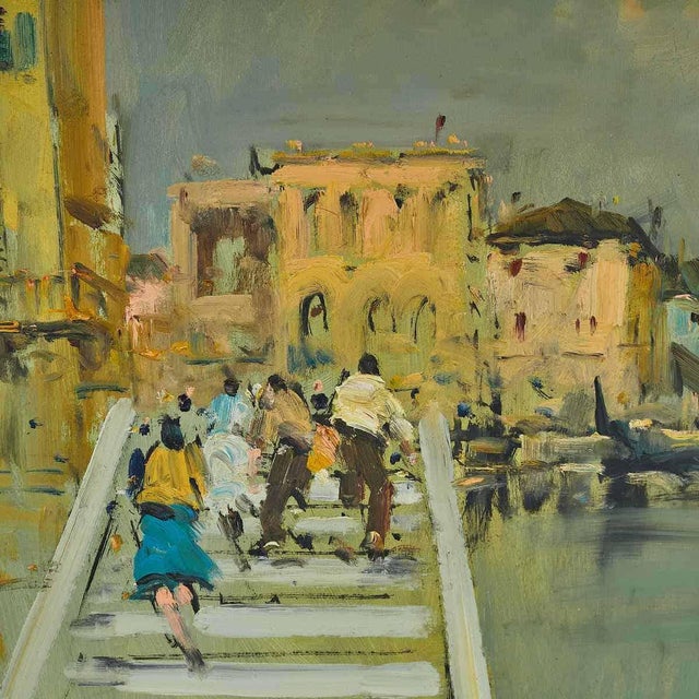 Renzo Piccoli, Painting of Venice, 1920s, Oil on Canvas, Framed For Sale - Image 3 of 6