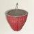 A fantastic 19th century American red painted oak splint round gathering basket with a tapered asymmetrical form making it...