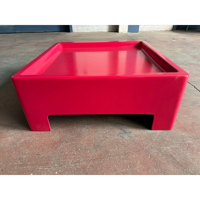 Plastic Red Fiberglass Coffee Table, 1960s For Sale - Image 7 of 8