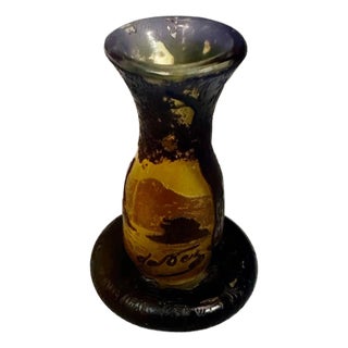 1900s Miniature Cameo Glass Case signed De Vez For Sale